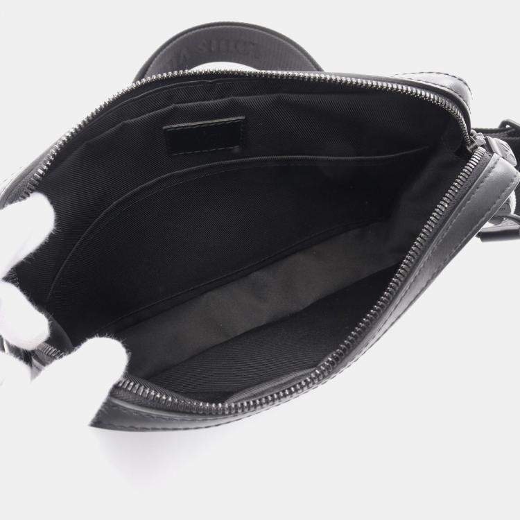 Pre Owned Louis Vuitton Duo Messenger Black Monogram Shadow Leather Crossbody Bag
