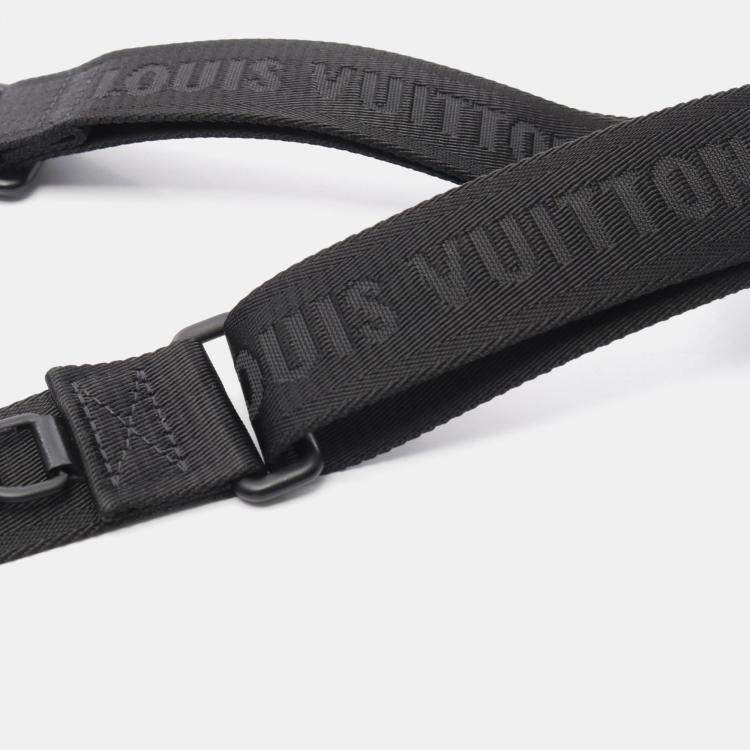 Pre Owned Louis Vuitton Duo Messenger Black Monogram Shadow Leather Crossbody Bag