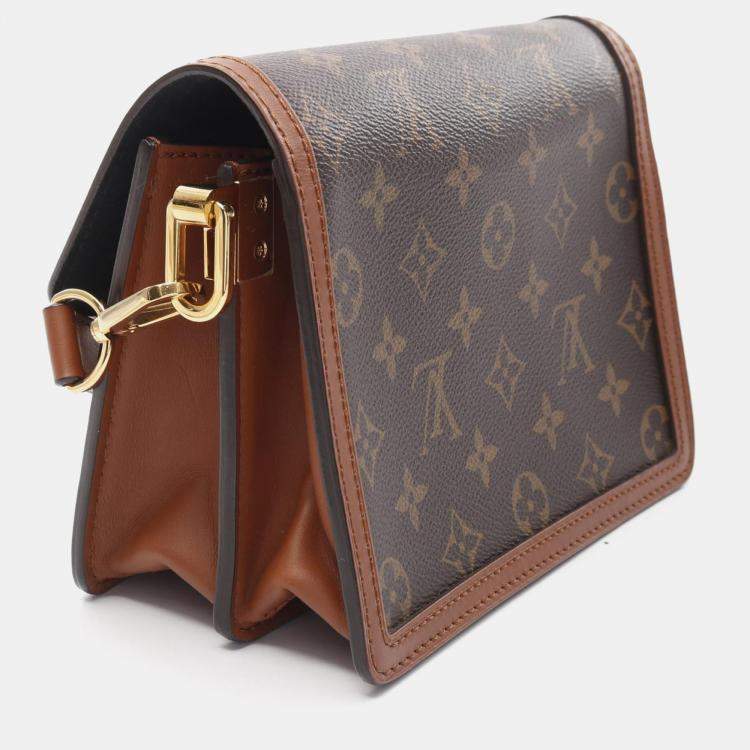 Pre Owned Louis Vuitton Dauphine Mini Brown/Beige Monogram Reverse Canvas Shoulder Bag