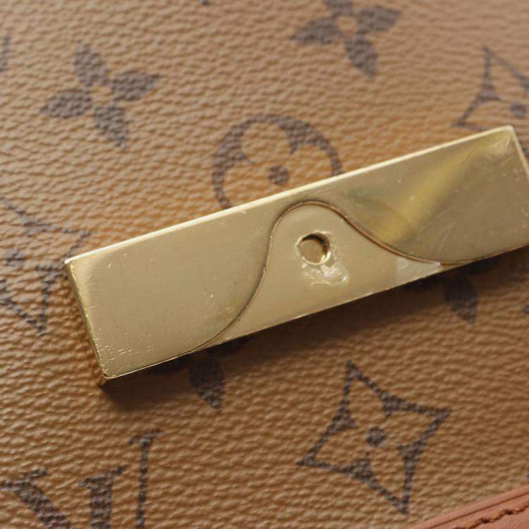 Pre Owned Louis Vuitton Dauphine Mini Brown/Beige Monogram Reverse Canvas Shoulder Bag