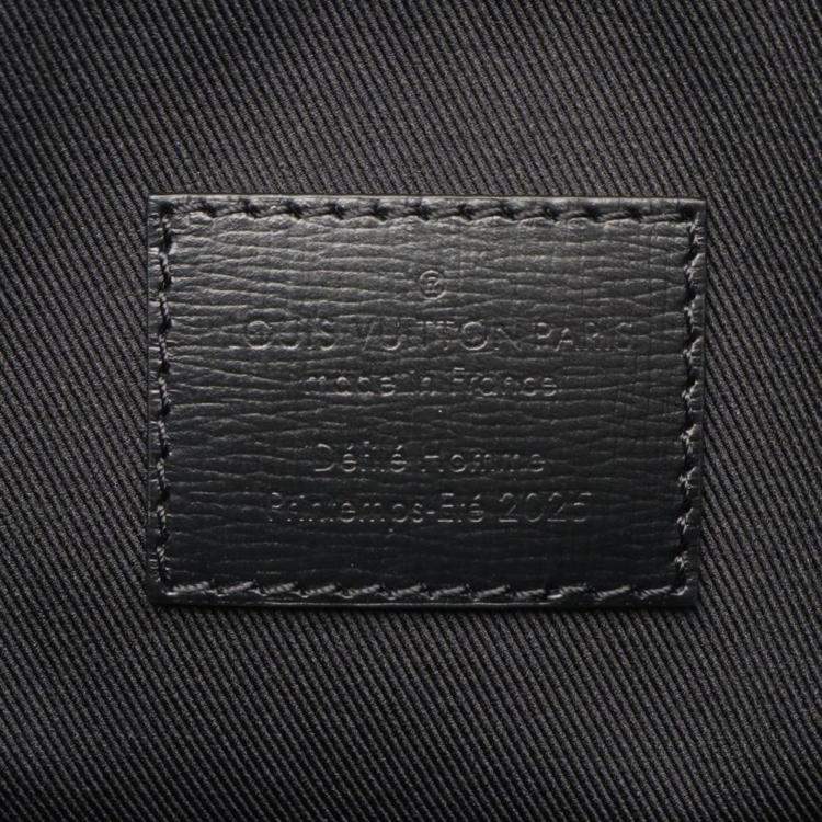 Pre Owned Louis Vuitton Shopper Tote MM Black Leather Tote Bag