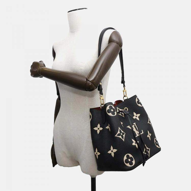 Pre Owned Louis Vuitton Neonoe MM Black Bicolor Monogram Empreinte Shoulder Bag