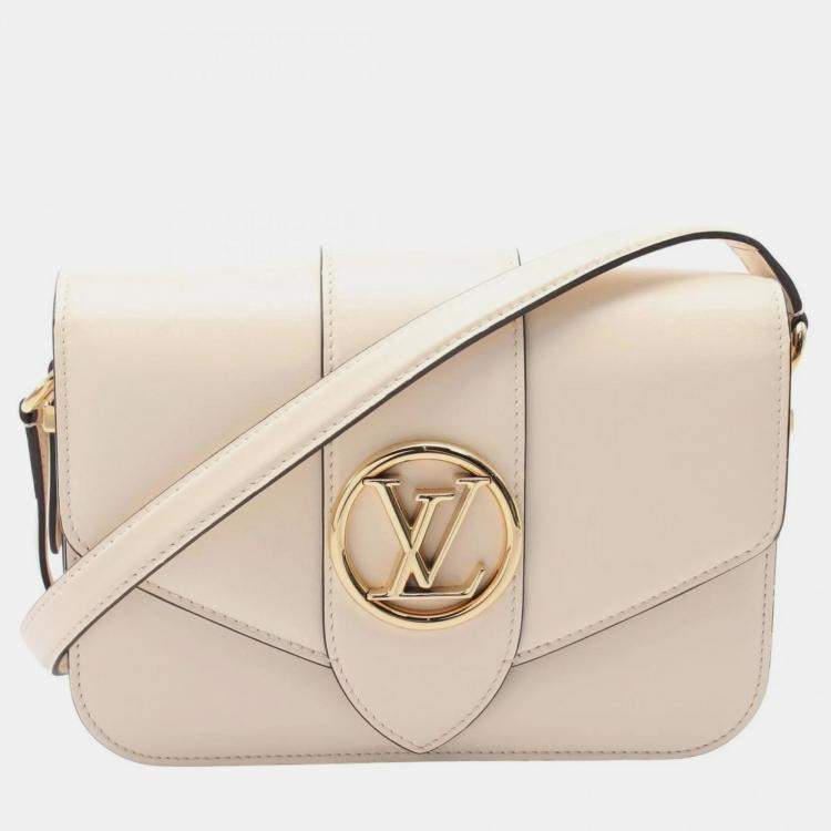 Pre Owned Louis Vuitton Pont 9 Pont Neuf Ivory Leather Shoulder Bag