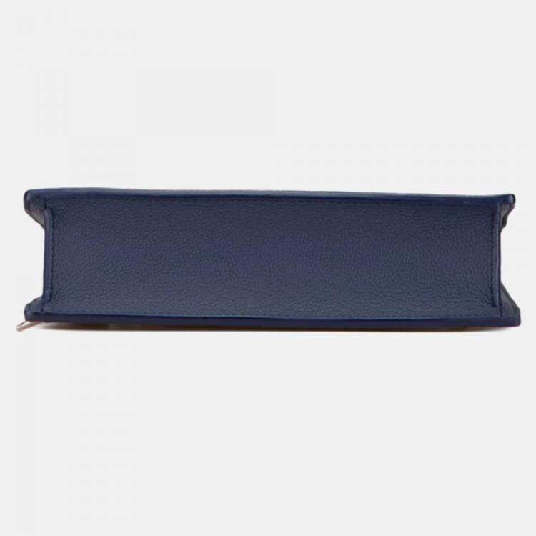 Pre Owned Louis Vuitton Sac Plat Navy Monogram Watercolor Grained Leather Shoulder Bag