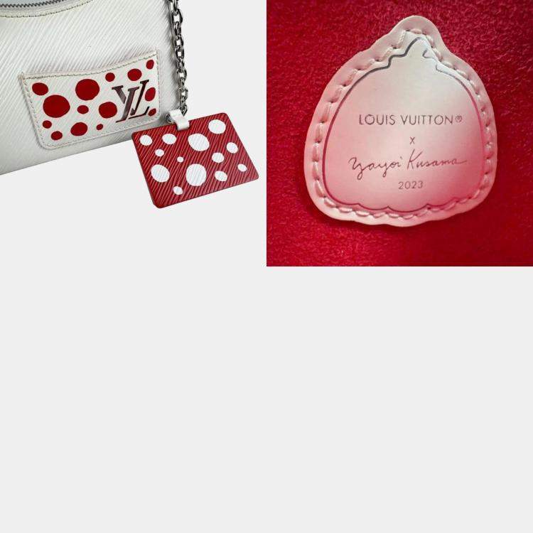 Pre Owned Louis Vuitton Marellini White Red Epi Leather Shoulder Bag