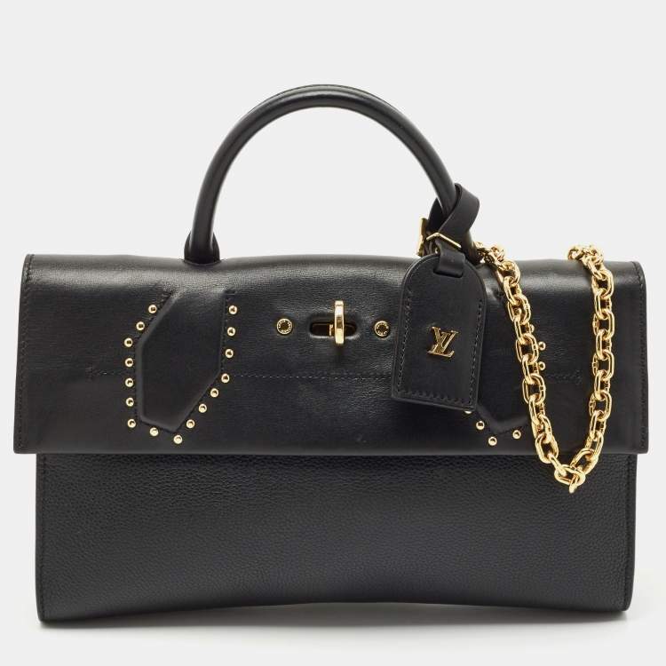 Pre Owned Louis Vuitton Black Leather City Streamer Pochette