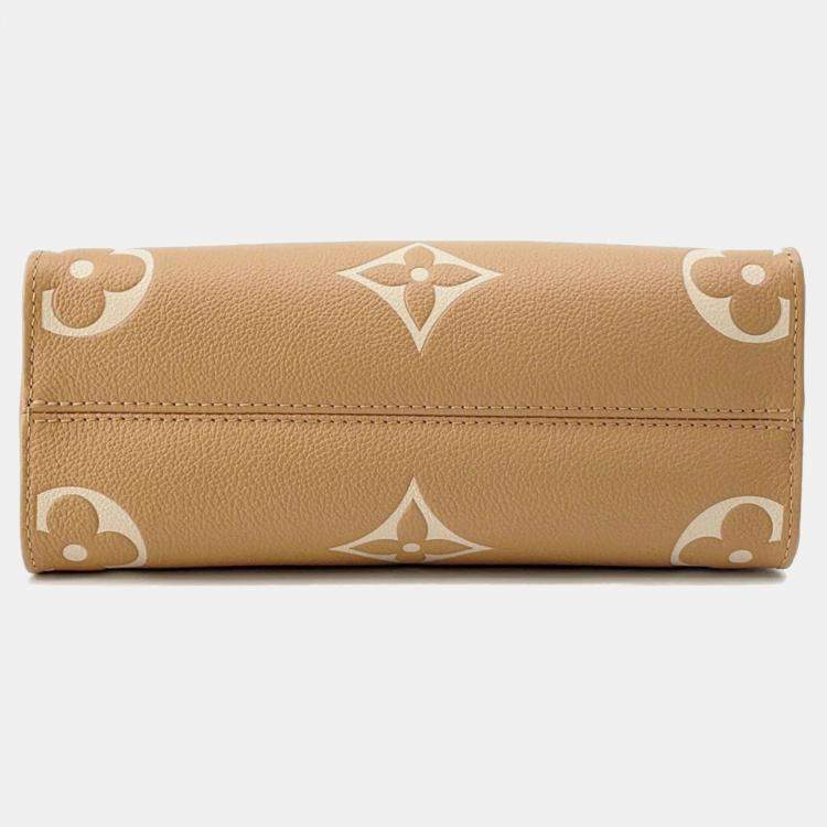 Pre Owned Louis Vuitton Onthego PM Arizona/Claim Bicolor Monogram Empreinte Leather Tote Bag