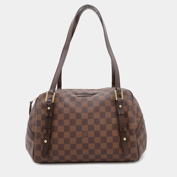 Pre Owned Louis Vuitton Rivington PM Brown Damier Ebene Canvas Shouder Bag