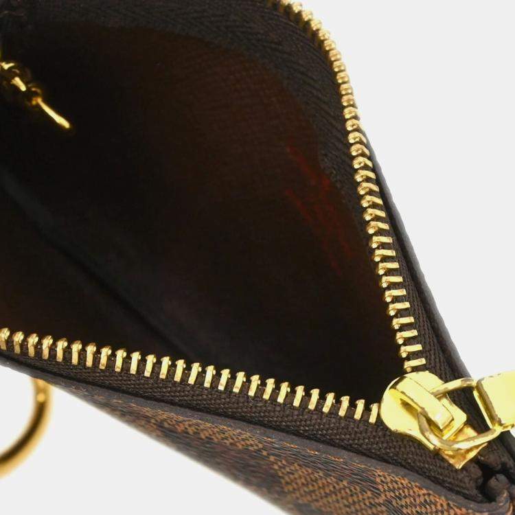 Pre Owned Louis Vuitton Pochette Brown Damier Ebene Canvas Coin Purse