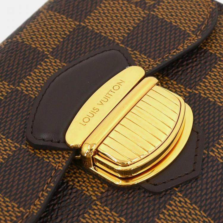 Pre Owned Louis Vuitton Portefeuille Joy Brown Damier Canvas Trifold Wallet