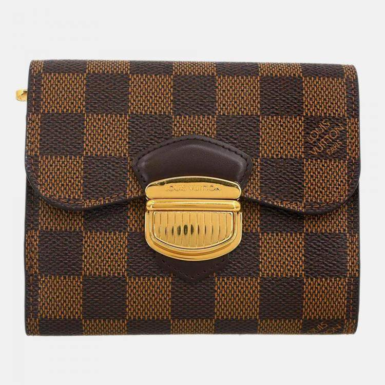 Pre Owned Louis Vuitton Portefeuille Joy Brown Damier Canvas Trifold Wallet