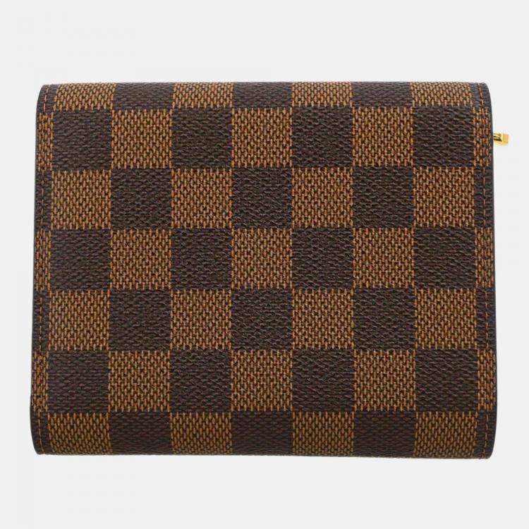 Pre Owned Louis Vuitton Portefeuille Joy Brown Damier Canvas Trifold Wallet