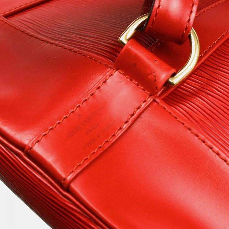 Pre Owned Louis Vuitton Red Epi Randonnee PM Bucket Shoulder Bag