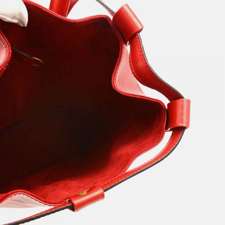 Pre Owned Louis Vuitton Red Epi Randonnee PM Bucket Shoulder Bag