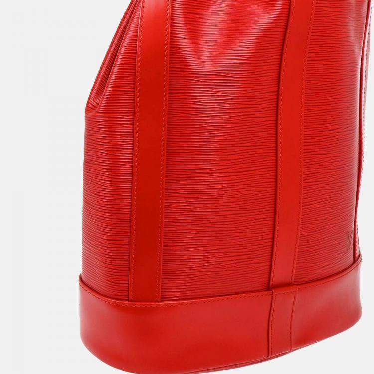 Pre Owned Louis Vuitton Red Epi Randonnee PM Bucket Shoulder Bag