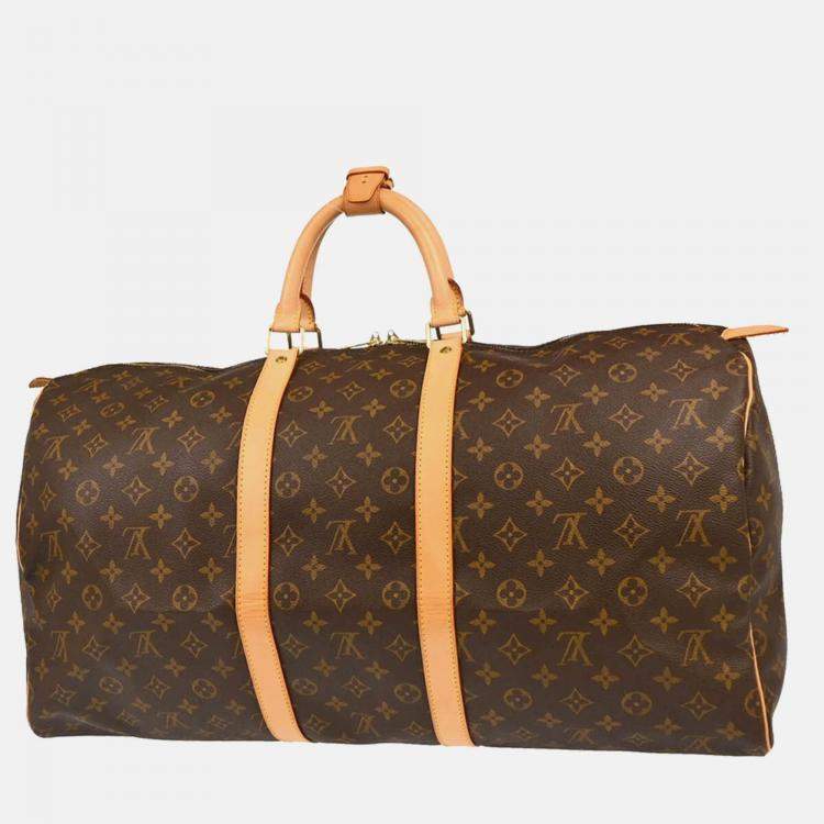 مملوكة مسبقًا Louis Vuitton Keepall 55 Brown Monogram Canvas Travel Bag