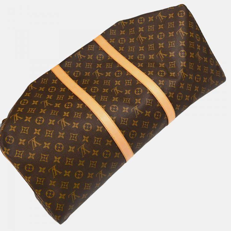 Pre Owned Louis Vuitton Keepall 60 Brown Monogram Canvas Travel Bag