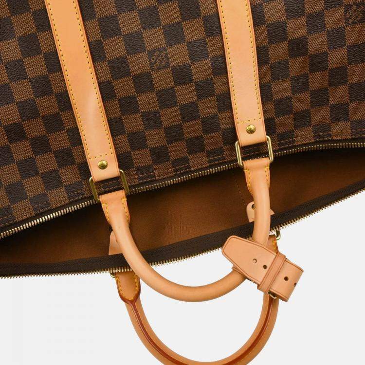 Pre Owned Louis Vuitton Keepall 50 Brown Damier Travel Bag
