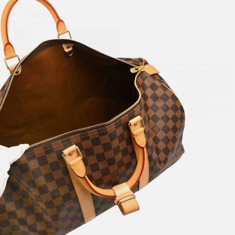 Pre Owned Louis Vuitton Keepall 50 Brown Damier Travel Bag