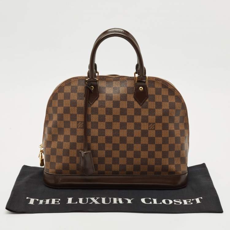 Pre Owned Louis Vuitton Damier Ebene Canvas Alma MM Bag