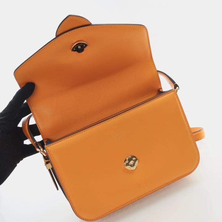 Pre Owned Louis Vuitton Pont 9 MM Orange Calfskin Shoulder Bag