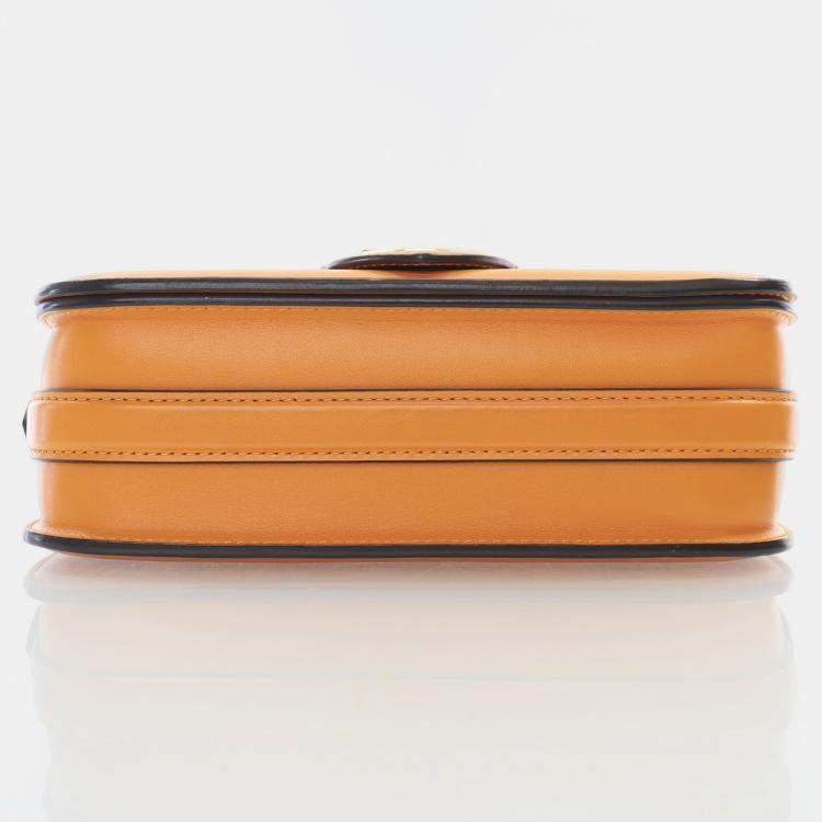 Pre Owned Louis Vuitton Pont 9 MM Orange Calfskin Shoulder Bag