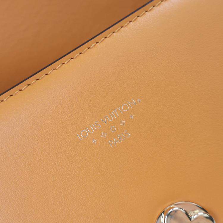 Pre Owned Louis Vuitton Pont 9 MM Orange Calfskin Shoulder Bag