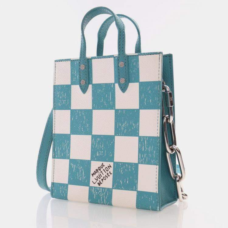 Pre Owned Louis Vuitton Sac Plat XS Damier Checkerboard Tote Bag