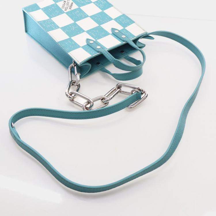 Pre Owned Louis Vuitton Sac Plat XS Damier Checkerboard Tote Bag