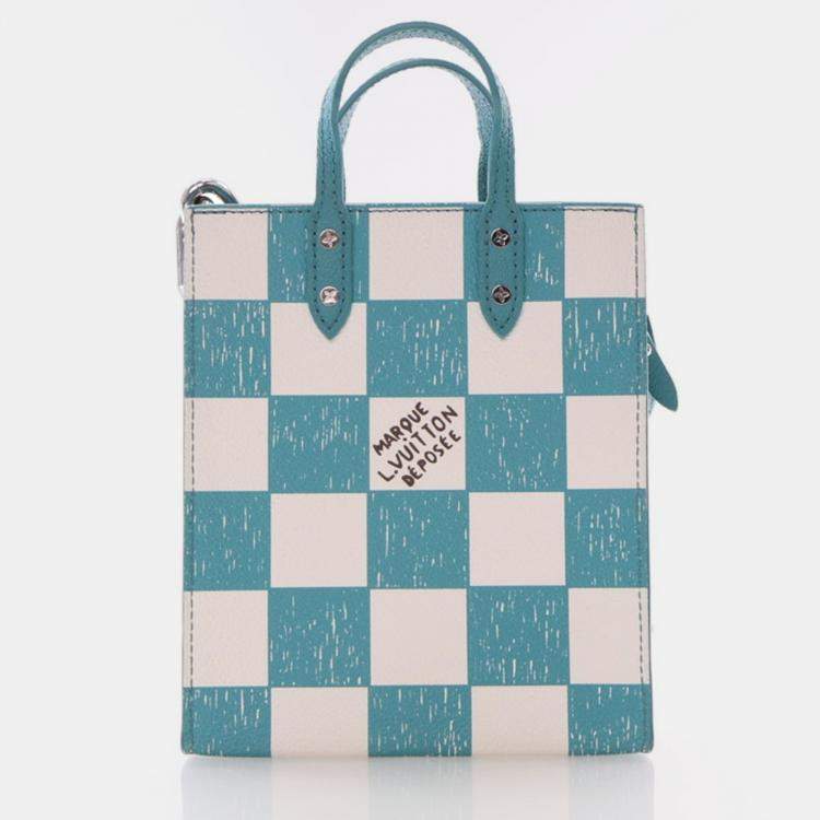Pre Owned Louis Vuitton Sac Plat XS Damier Checkerboard Tote Bag