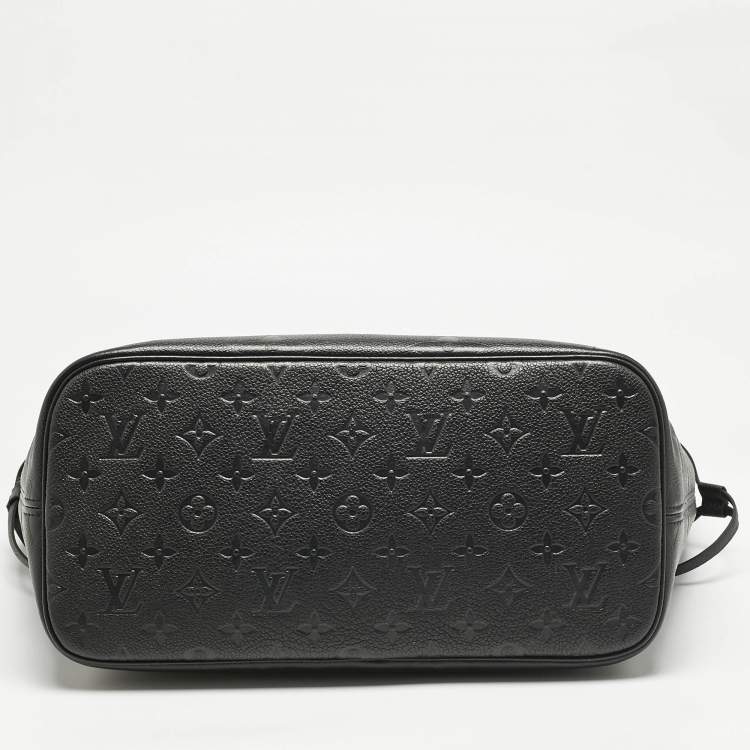 Pre Owned Louis Vuitton Black Monogram Giant Empreinte Leather Neverfull MM Bag