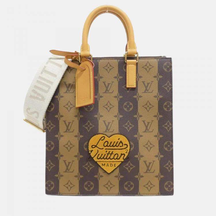 Pre Owned Louis Vuitton Sac Plat LV Squared Monogram Stripe Messenger Handbag