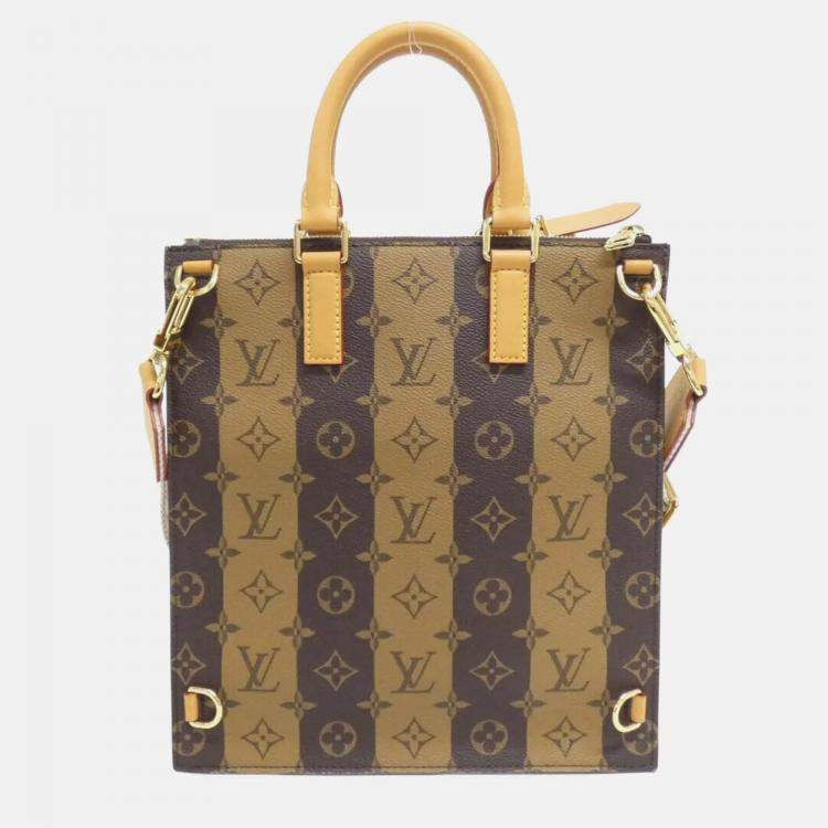 Pre Owned Louis Vuitton Sac Plat LV Squared Monogram Stripe Messenger Handbag