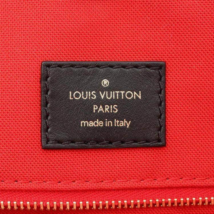 Pre Owned Louis Vuitton OnTheGo GM Coated Canvas Brown/Beige Monogram Giant Reverse Tote Bag 