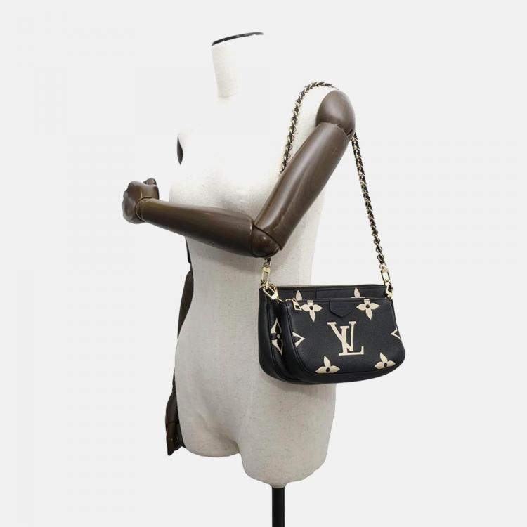 Pre Owned Louis Vuitton Multi Pochette Accessoires Black Monogram Empreinte Shoulder Bag 