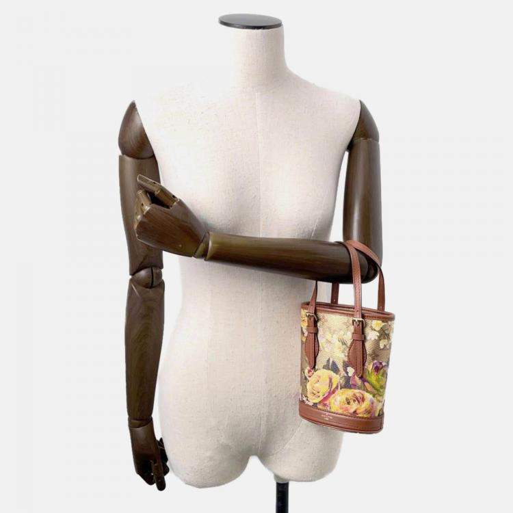 Pre Owned Louis Vuitton Bucket Garden Floral Monogram Canvas Shoulder Bag