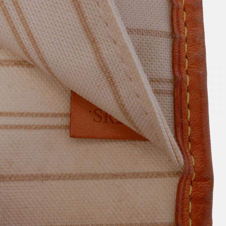 Pre Owned Louis Vuitton White Damier Azur Neverfull MM