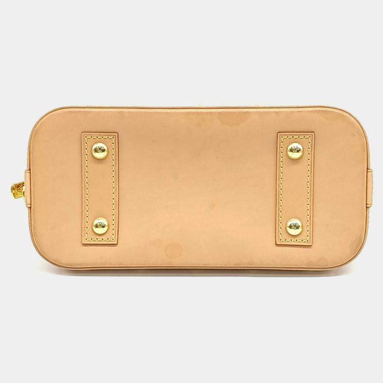 Pre Owned Louis Vuitton Yellow Patent Leather Vernis Alma BB bag