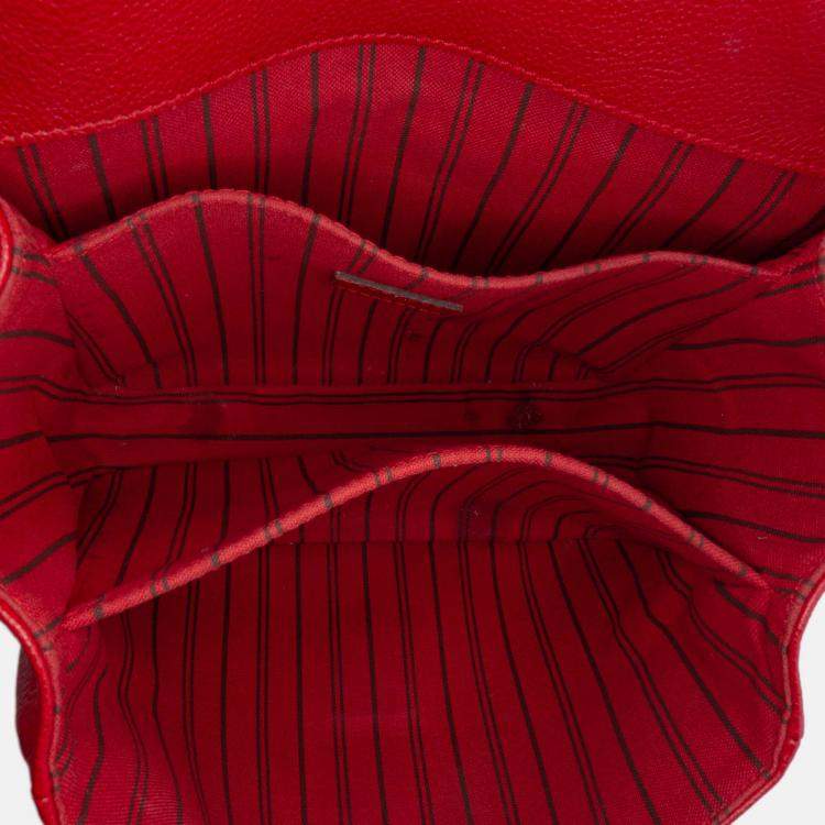 Pre Owned Louis Vuitton Red Monogram Empreinte Pochette Metis