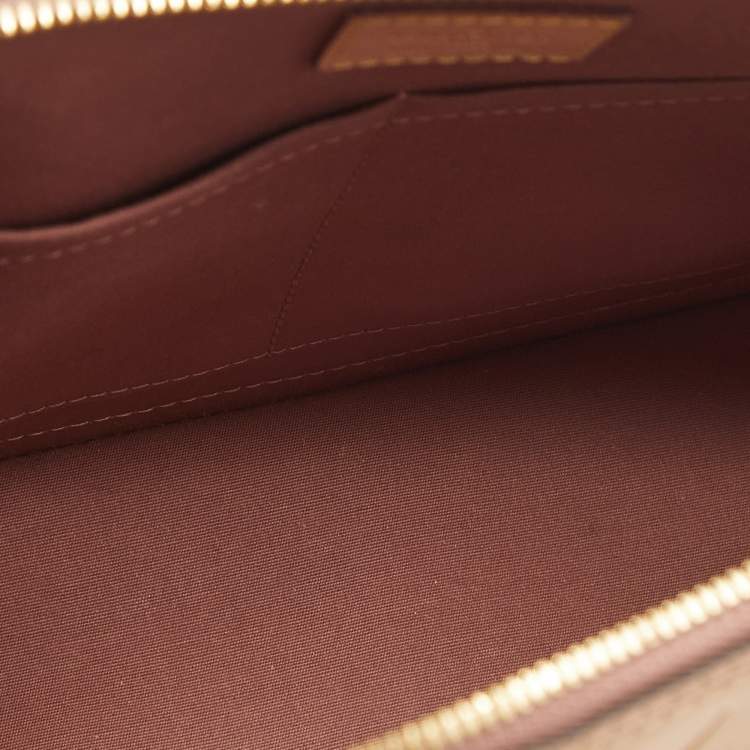 Pre Owned Louis Vuitton Beige Poudre Monogram Vernis Alma PM Bag