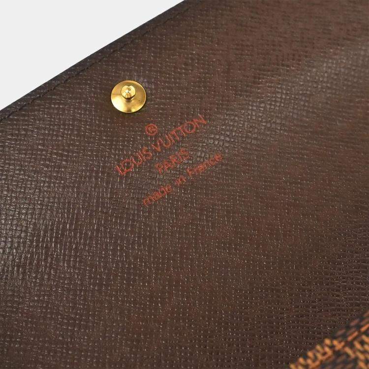 Pre Owned Louis Vuitton Damier Ebene Canvas Wallet