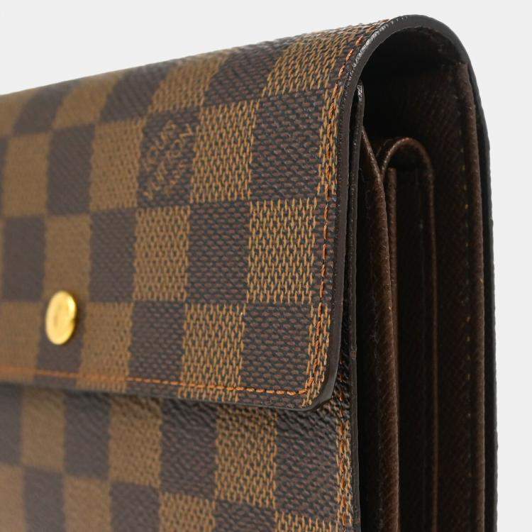 Pre Owned Louis Vuitton Damier Ebene Canvas Wallet