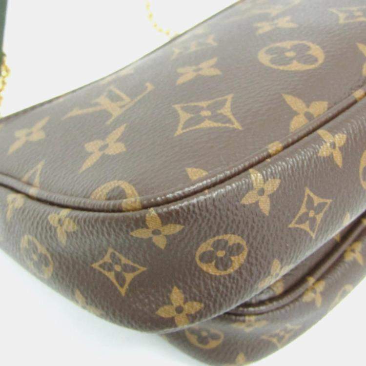 Pre Owned Louis Vuitton Multi Pochette Accessoires Brown Monogram Canvas Shoulder Bag