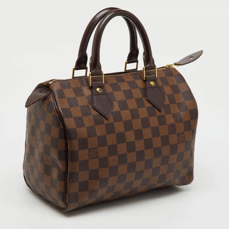 Pre Owned Louis Vuitton Damier Ebene Canvas Speedy 25 Bag