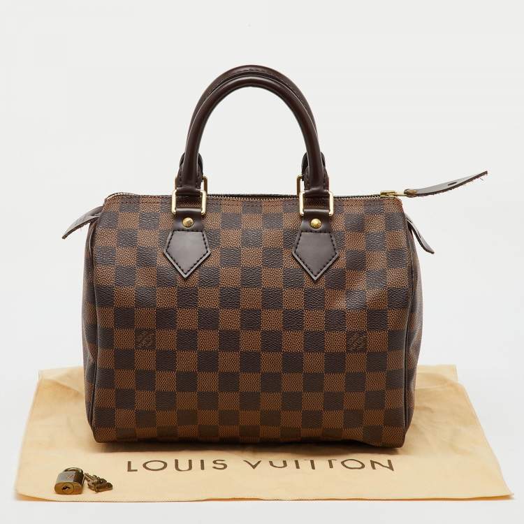 Pre Owned Louis Vuitton Damier Ebene Canvas Speedy 25 Bag