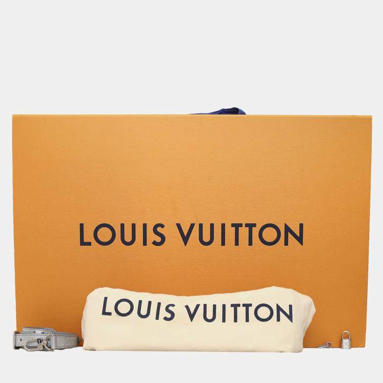 Pre Owned Louis Vuitton Damier Glitter Keepall Bandouliere 50 Silver Bag