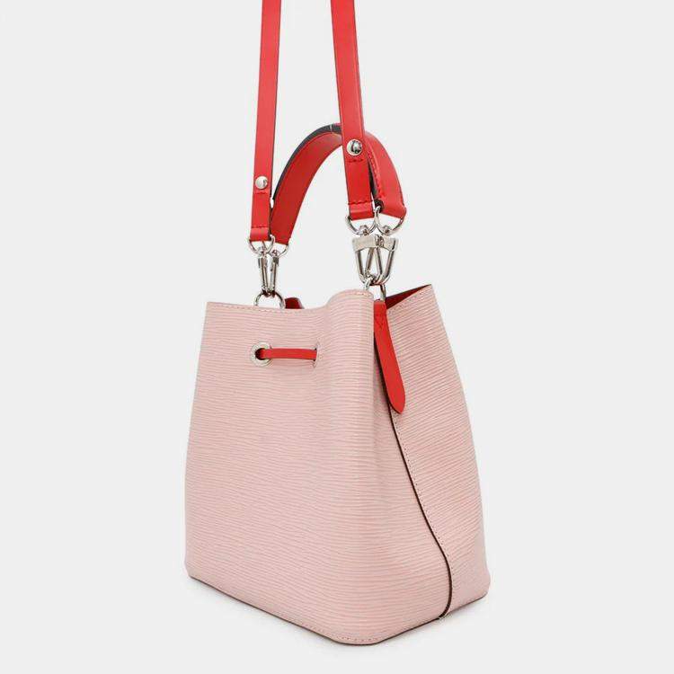 Pre Owned Louis Vuitton Neonoe BB Rose Ballerine Red Epi Leather Bucket Bag