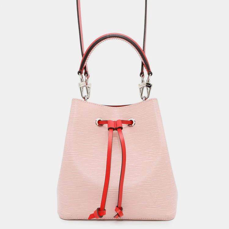 Pre Owned Louis Vuitton Neonoe BB Rose Ballerine Red Epi Leather Bucket Bag
