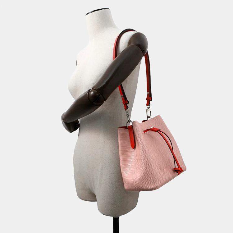 Pre Owned Louis Vuitton Neonoe BB Rose Ballerine Red Epi Leather Bucket Bag