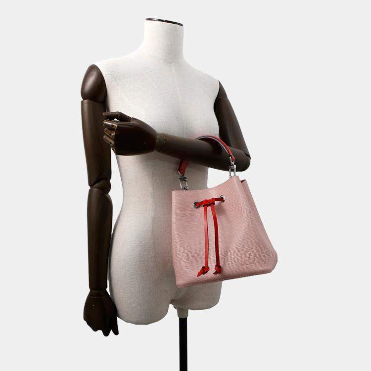 Pre Owned Louis Vuitton Neonoe BB Rose Ballerine Red Epi Leather Bucket Bag